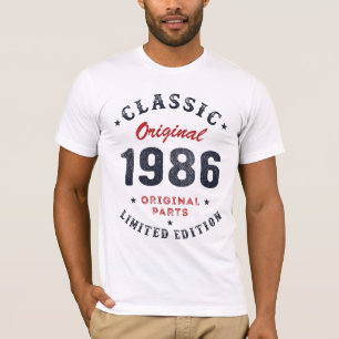 T-shirt Classique Original 1986 Pièces Originales Cadeau A