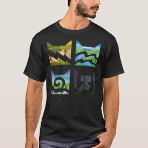 T-shirt Classique Quatre Guerriers Guerrier Chats Logo Cla