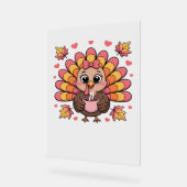 t-shirt classique rose kawaii thanksgiving dinde (Angle)