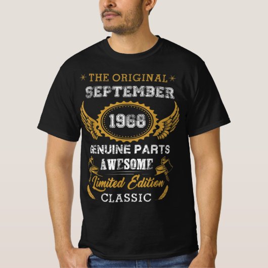 T-shirt Classique Septembre 1968 Cadeaux d'anniversaire de (Devant)