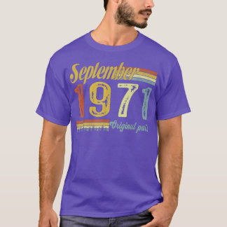 T-shirt Classique Septembre 1971 Bonne 50e Anniversaire Ar