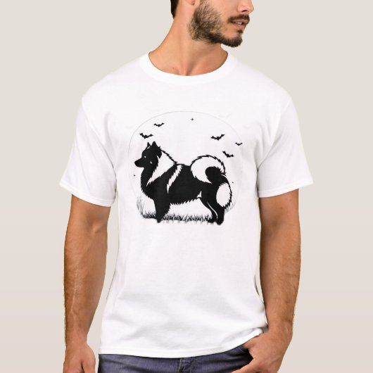T-shirt classique silhouette de lune d'Halloween K (Devant)