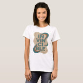 T-shirt Classique Teal INVINCIBLE Art de texte 3D (Devant entier)