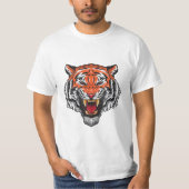 T-shirt classique tigre en colère (Devant)