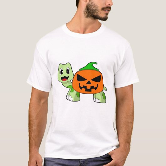 T-shirt classique Tortue Halloween Citrouille (Devant)