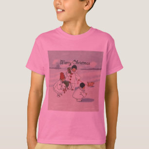 T-shirt Classique Vintage Noël Enfant de neige