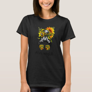 T-shirt Classy Grammy Life Messy Cheveux Bun Sunflower Mèr