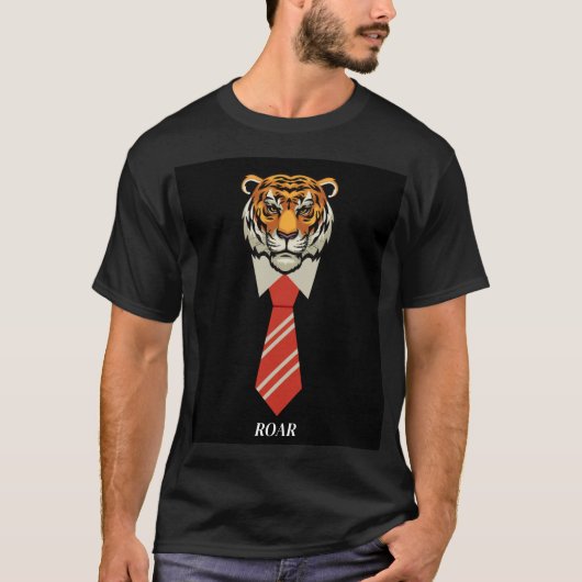 T-shirt Classy Tiger avec cravate – Desi attitude (Devant)