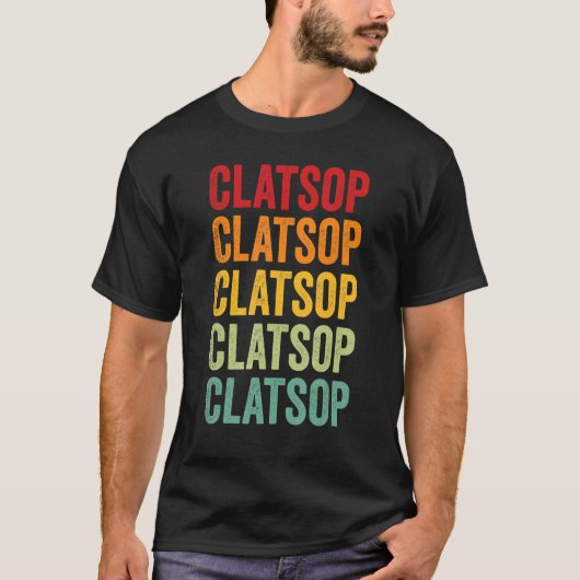 T-shirt Clatsop County Oregon Rainbow Text Design (Devant)