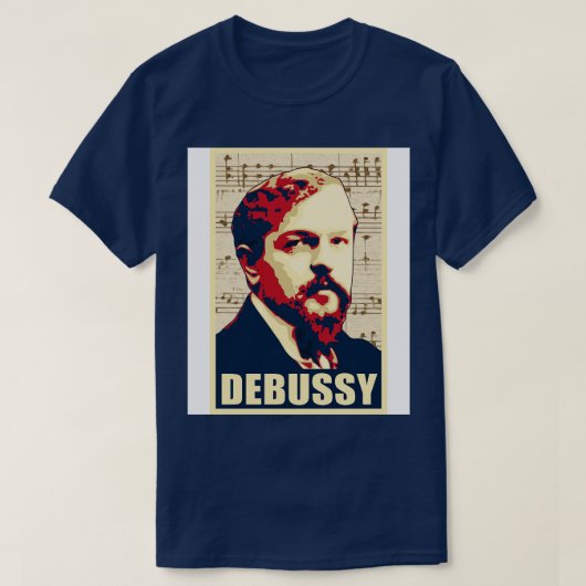 T-shirt Claude Debussy notes musicales 1 (Design devant)