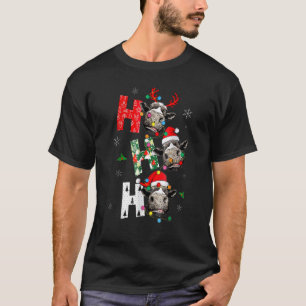 T-shirt Clause de vache Ho Ho Ho Fermier Ferme Animaux Xma