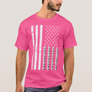T-shirt Clavier De Pianiste Musique Classique Drapeau État