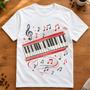 T-shirt Clavier Piano Art "Touches de clavier" Musiciens