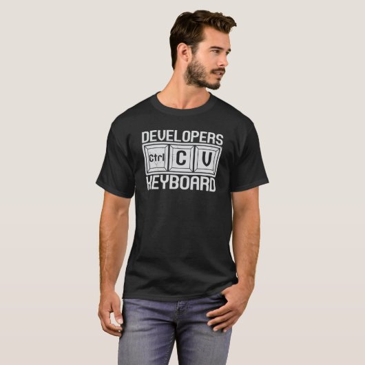 T-shirt Clavier pour développeurs Programmeur Codeur Jeu O (Devant entier)
