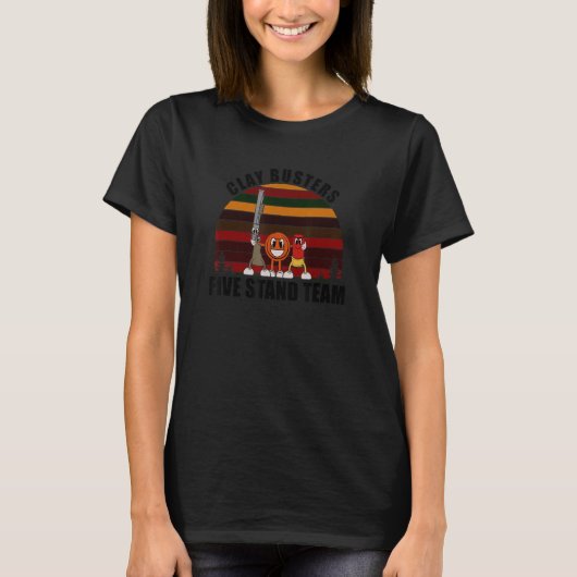 T-shirt Clay Pigeon Clays Team Clay Busters FIVE STAND (Devant)