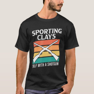 T-shirt Clay Pigeon Tir Golf avec Shotgun 1