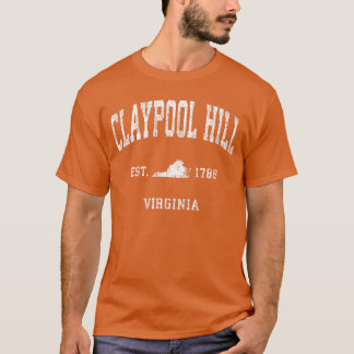 T-shirt Claypool Hill Virginie VA Vintage Athlétique Sport
