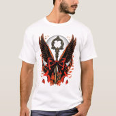T-shirt Clé de fond en velours gothique avec ailes et lune (Devant)