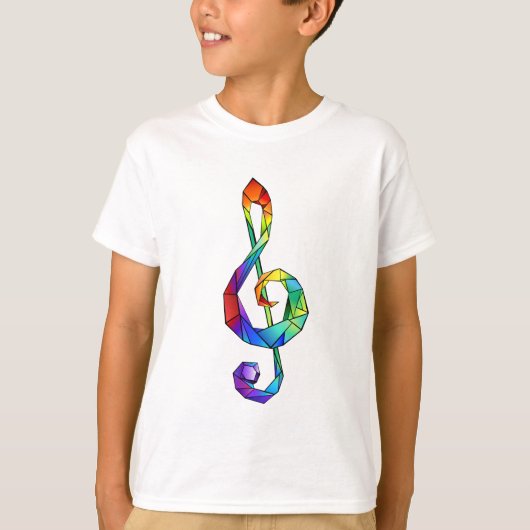 T-shirt Clé de musique arc-en-ciel (Devant)