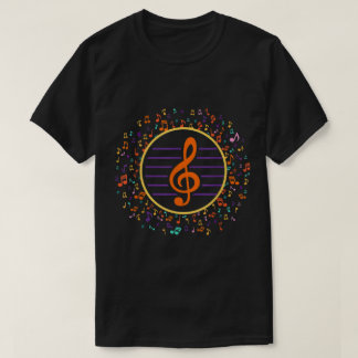 T-shirt Clé de sol colorée | Art de note de musique vibran