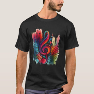 T-shirt Clé de sol colorée - Musicien ou professeur de mus