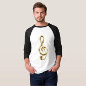 T-shirt Clé de sol musicale en or (Devant entier)