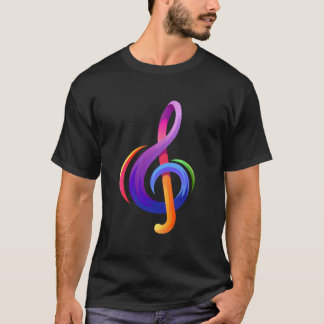 T-shirt Clé de sol musicale Notes de musique Clé de sol