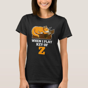 T-shirt Clé de Z Joueur Guitare Corgi Sommeil Guitare Acou