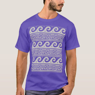 T-shirt Clé grecque avec vagues Motif beige