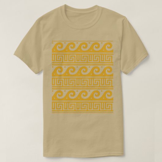 T-shirt Clé grecque avec Waves Gold (Design devant)