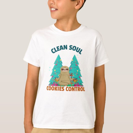T-shirt Clean Coul, Cookies Control ! Jolie Sloth (Devant)
