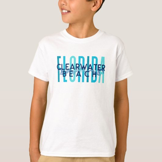 T-shirt Clearwater Beach Floride (Ocean Waves) (Devant)