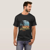 T-shirt Clearwater Beach Floride - Palm Tree Sunset The Or (Devant entier)