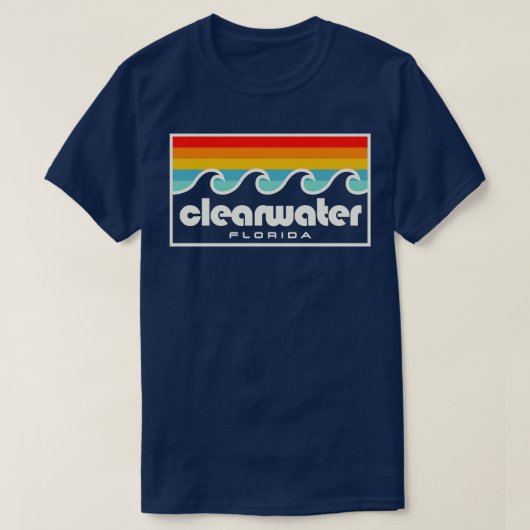 T-shirt Clearwater Floride Tampa Bay Rétro Sunset Waves (Design devant)