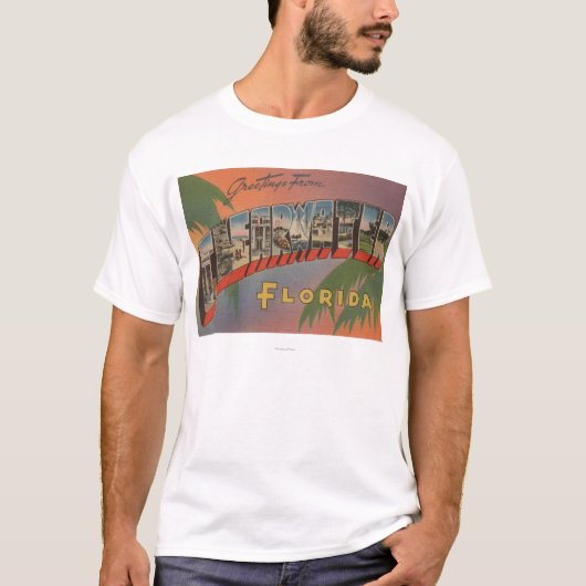 T-shirt Clearwater, la Floride - grandes scènes de lettre (Devant)