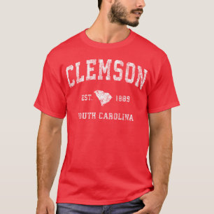 T-shirt Clemson Caroline du Sud Sc Vintage Athlétisme Spor