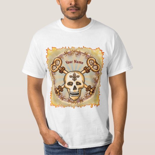 T-shirt Clés squelette crâne (Devant)