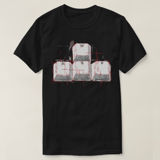 T-shirt Clés WASD Jeu d'ordinateur - PC Gamer (Design devant)