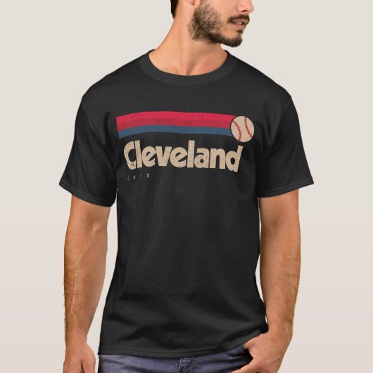 T-shirt Cleveland Baseball Softball City Ohio Retro (Devant)