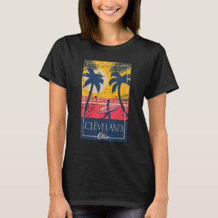 T-shirt Cleveland Ohio Rétro Palm Trees Surf désorganisé