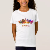 T-Shirt Cleveland skyline in watercolor (Devant)