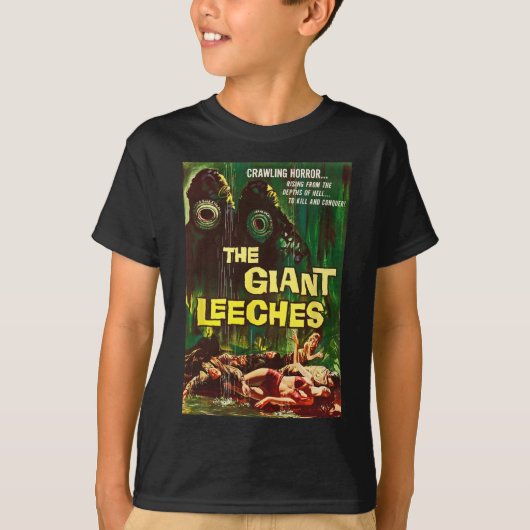 T-shirt Clic de sangsues géantes Halloween Monster Poster (Devant)