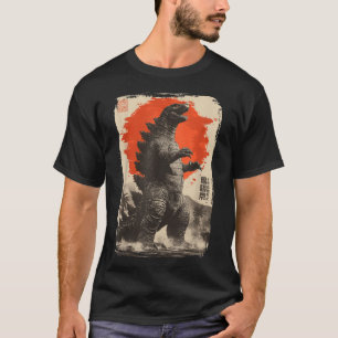 T-shirt Clic Rétro Art Japonais Rare Kaiju Géant