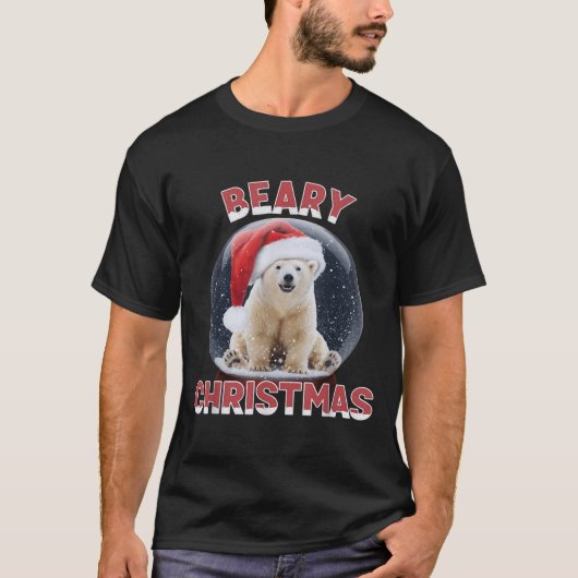 T-shirt Clic Snow Globe Noel Lar Bear (Devant)