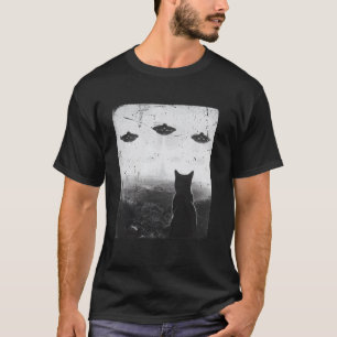 T-shirt Cliché de chat avec un amant extraterrestre UFO Ca