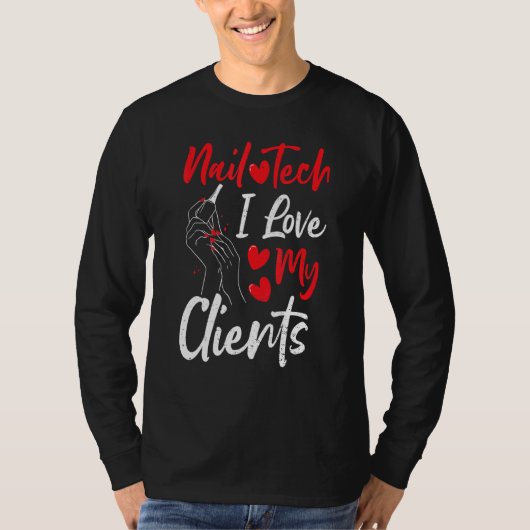 T-shirt Clients Nail Tech I Love Mes Clients - Nails Disan (Devant)