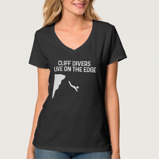 T-shirt Cliff Divers Live On The Edge Tombstoning Base Jum (Devant)