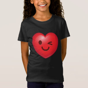 T-Shirt Cligner de l'oeil d'Emoji de coeur