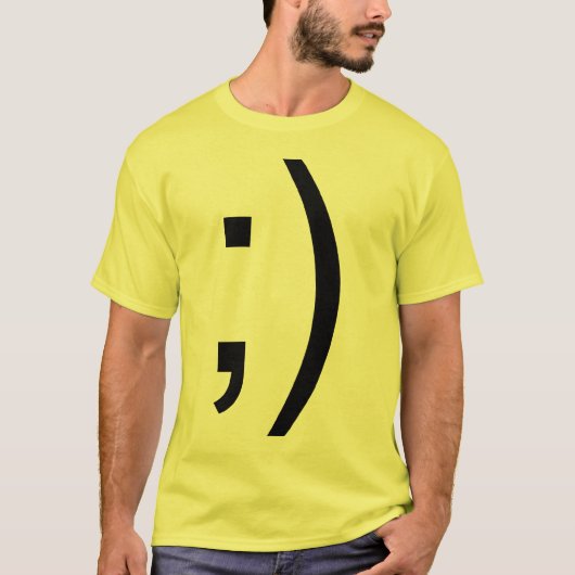 T-shirt Cligner de l'oeil le texte de visage (Devant)