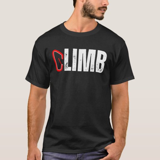 T-shirt CLIMB Rock Climber Carabiner Climbing Mountains Mo (Devant)